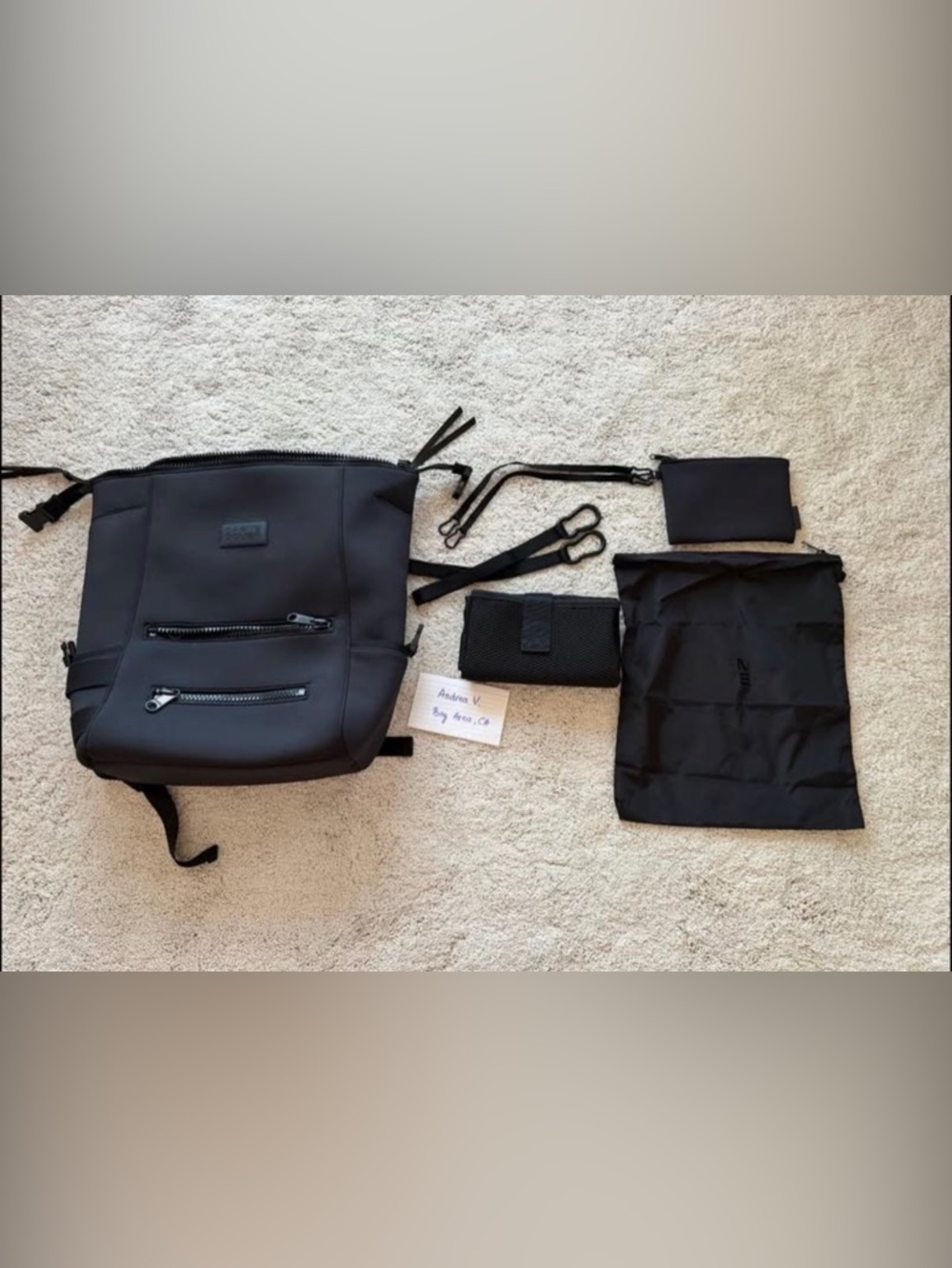 Dagne Dover Black Baby Bag with Organizer Accessories